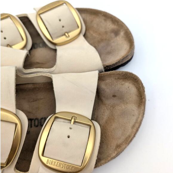 Birkenstock Arizona Big Buckle Ecru Sandal Unisex Cream Size USW10/M8 EU41 - Picture 9 of 14